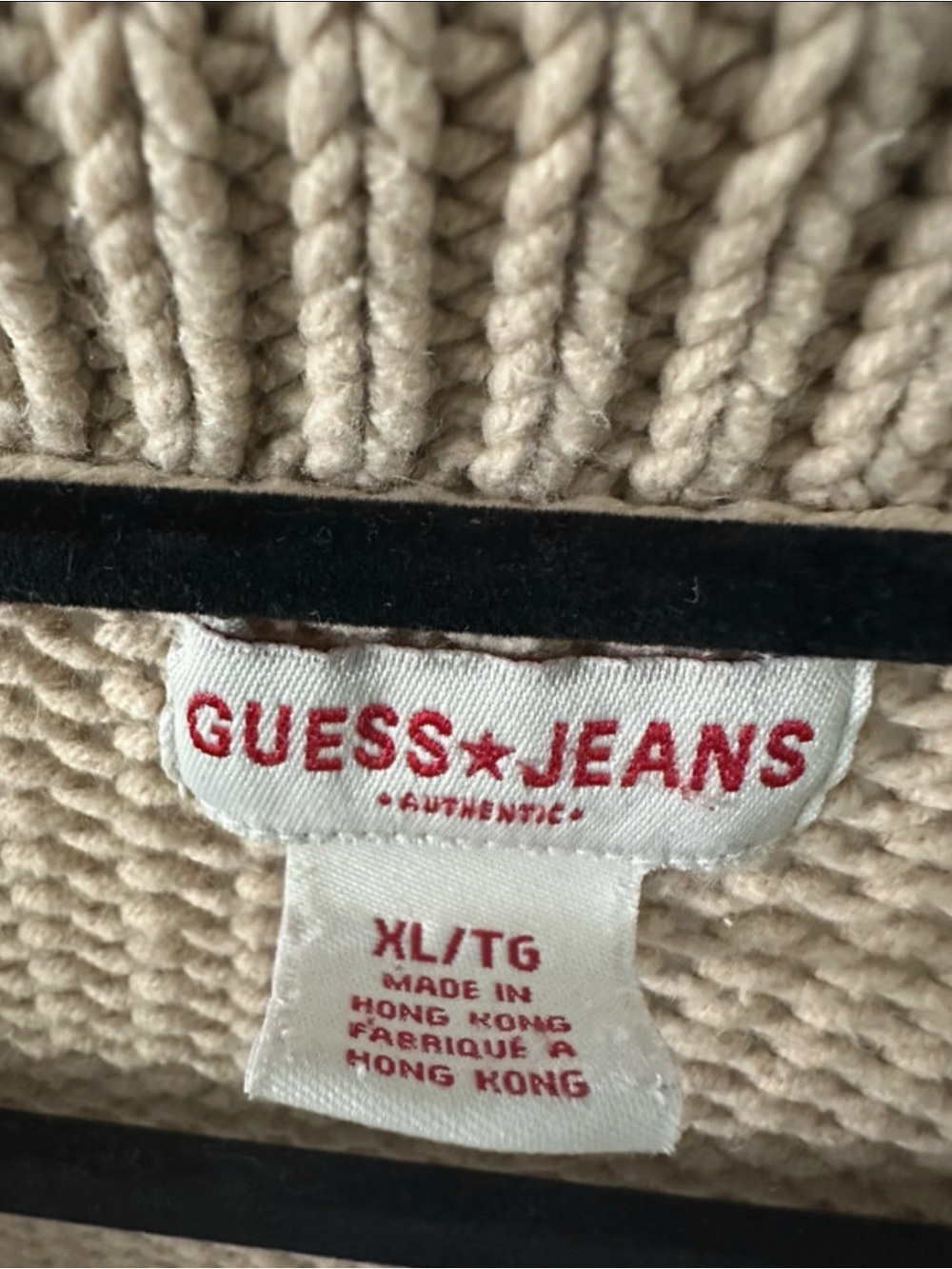 Guess Beige V-Neck Collared Knit Sweater for Women - Picture 8 of 10